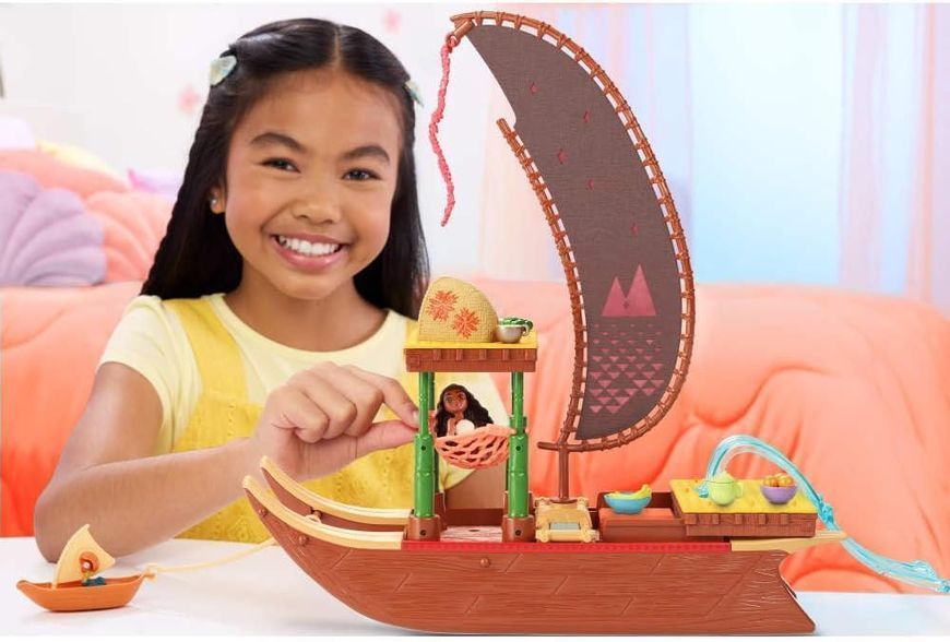 Ігровий набір Mattel Disney Moana 2 Floating Adventure Canoe, 10 аксесуарів JBT54 фото
