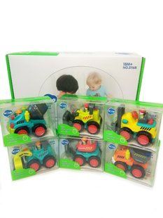 Ігровий набір машинок Hola Toys Будівельна техніка: самоскид, бетономішалка, екскаватор, каток, навантажувач, бульдозер 6ед. 3116 фото