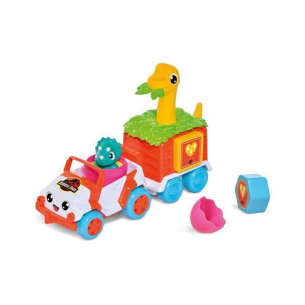 Іграшкова машинка сортер Tomy Toomies Динотрейлер з динозавром та яйцем E73253 фото