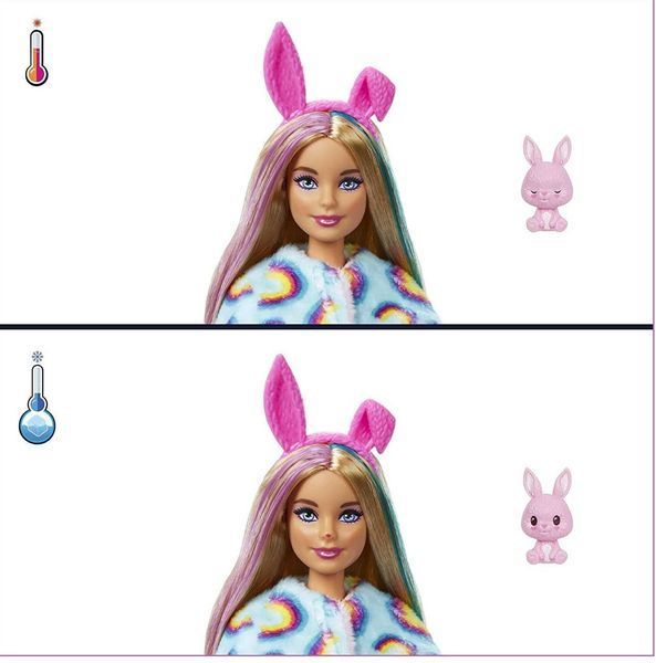 Кукла Barbie Cutie Reveal Милый кролик 30см, меняет цвет, 10 сюрпризов HHG19 фото