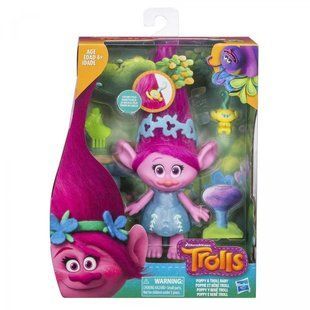 Кукла Hasbro Trolls Poppy Тролль Поппи с заколочками и малышом, 23см E0355 фото