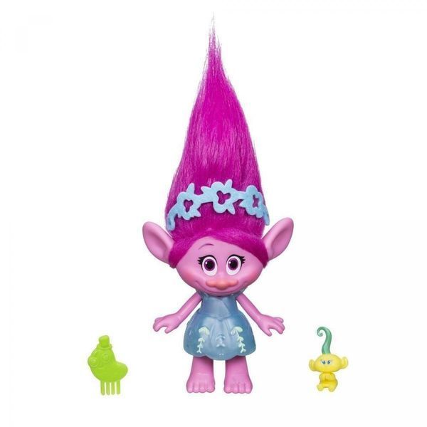 Лялька Hasbro Trolls Poppy Троль Поппi із заколочками та малюком, 23см E0355 фото