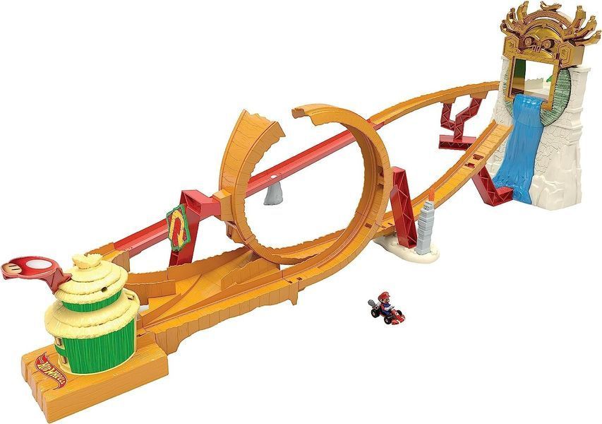 Трек Hot Wheels The Super Mario Bros. игровой набор &laquo;Гоночная трасса Королевства джунглей&raquo; с машинкой Марио ХМК49 фото