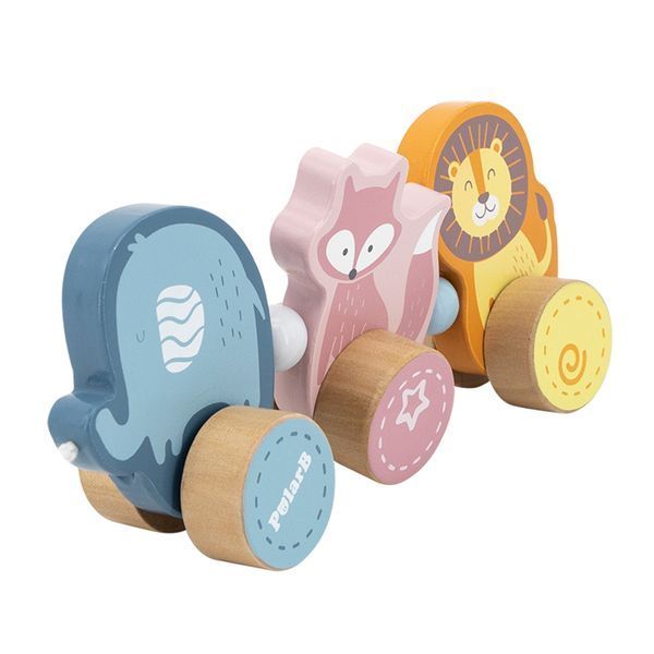 Дерев'яна каталка Viga Toys PolarB Звірята 44023 фото