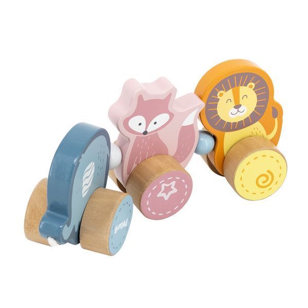 Дерев'яна каталка Viga Toys PolarB Звірята 44023 фото