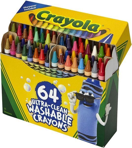 Набор восковых карандашей Crayola Crayons Ultra-Clean Washable Смываемые Крайоны 64 шт  5232870001 фото