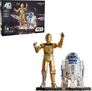 Пазл-конструктор Spin Master 4D Build Star Wars &ndash; C-3PO та R2-D2 з підставкою, колекційна модель &laquo;Зоряні війни&raquo; 6073357 фото