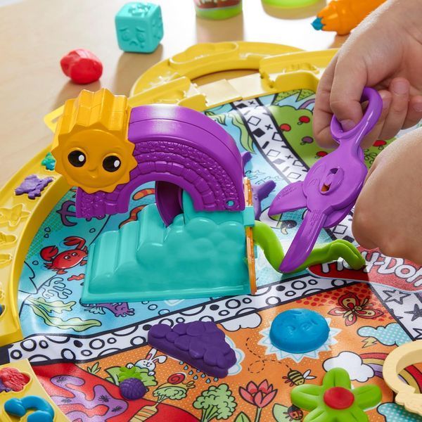 Набор для творчества Play-Doh Fold & Go Playmat Starter Set с пластилином с складным ковриком УЦЕНКА F9143 фото