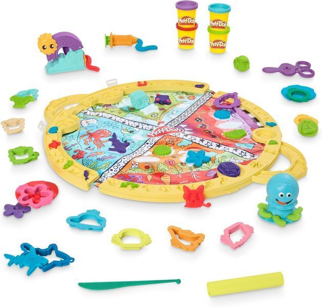 Набор для творчества Play-Doh Fold & Go Playmat Starter Set с пластилином с складным ковриком УЦЕНКА F9143 фото