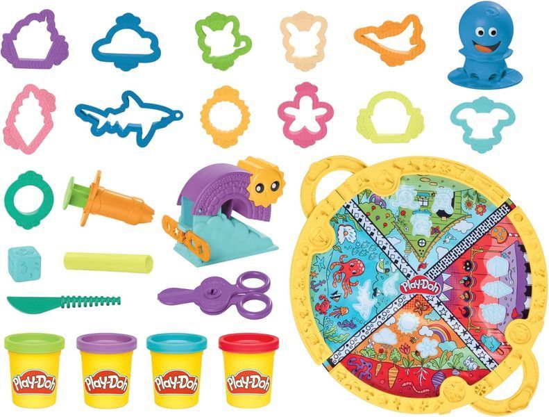 Набор для творчества Play-Doh Fold & Go Playmat Starter Set с пластилином с складным ковриком УЦЕНКА F9143 фото