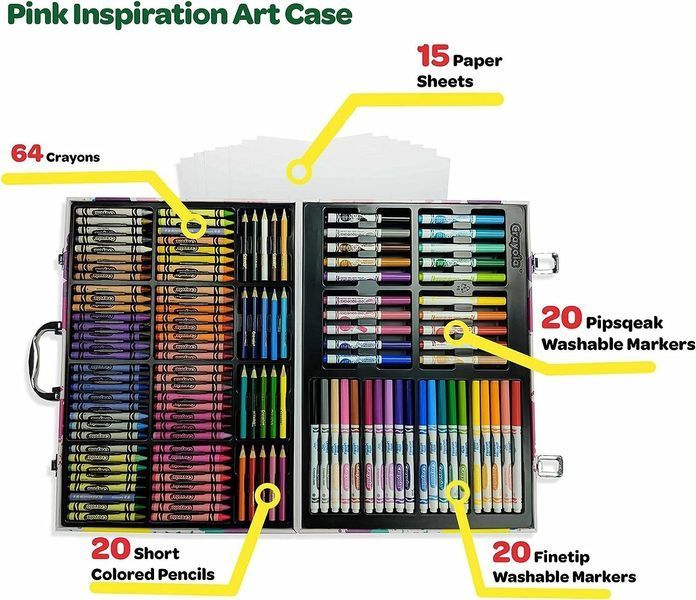 Набір для малювання Арт-Кейс Crayola Rainbow Inspiration Art Case Рожевий, воскові олівці, фломастери, 140 од. 239326 фото