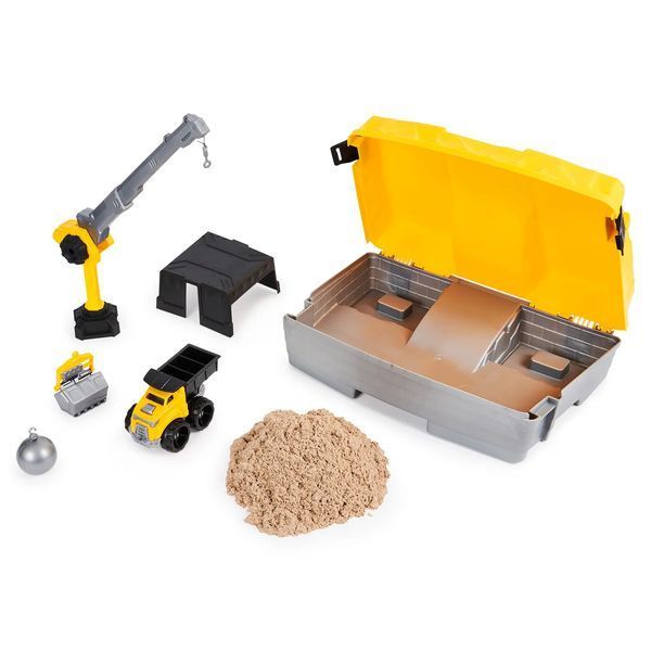 Набор песка для детского творчества Kinetic Sand Construction Site Folding Sandbox стройка в чемодане  6055877 фото