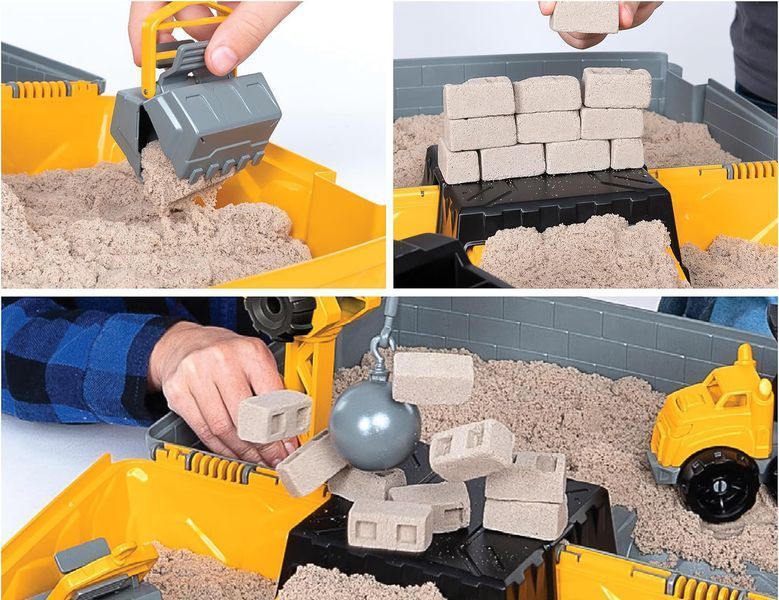 Набор песка для детского творчества Kinetic Sand Construction Site Folding Sandbox стройка в чемодане  6055877 фото