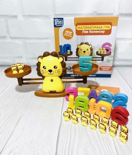 Настольная игра балансир Fun Game Лев 3 уровня с карточками и цифрами 32846 фото