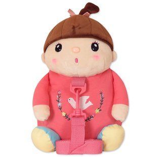 Рюкзак дитячий плюшевий Metoo Kawaii Sweet Girl Pink Пупс 30см, з повідцем 1234567 фото
